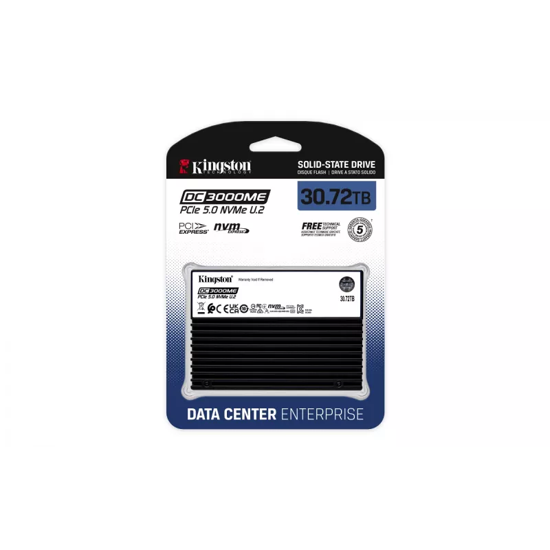 Kingston Technology 30,7 TB DC3000ME U.2 PCIe 5.0 NVMe TCG Opal SSD empresarial