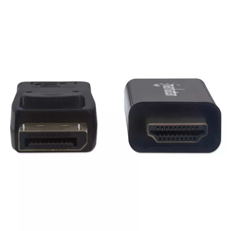 Manhattan Cable DisplayPort 1.2 a HDMI, 4K@60Hz, 1m, Conector macho a conector macho, DP con bloqueo, Negro, no bidireccional, tres años de garantía, Compatible con 3F-DP-HDMI-4K60-HDR