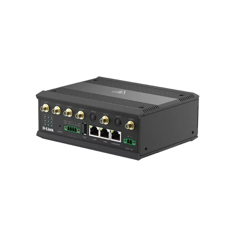 D-Link 5G IIoT Gateway, Pasarela móvil, Negro, Gigabit Ethernet, 10,100,1000 Mbit/s, 802.11a, 802.11b, 802.11g, Wi-Fi 4 (802.11n), Wi-Fi 5 (802.11ac), 300,866 Mbit/s