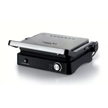 Ariete 1934 MetalGrill 3in1, Parrilla eléctrica para parrilla mixta, 2000 W, 3 modos de cocción, placas antiadherentes, Plata/Negro