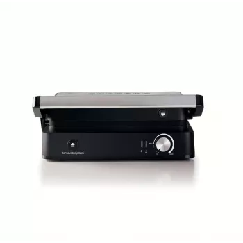 Ariete 1934 MetalGrill 3in1, Parrilla eléctrica para parrilla mixta, 2000 W, 3 modos de cocción, placas antiadherentes, Plata/Negro