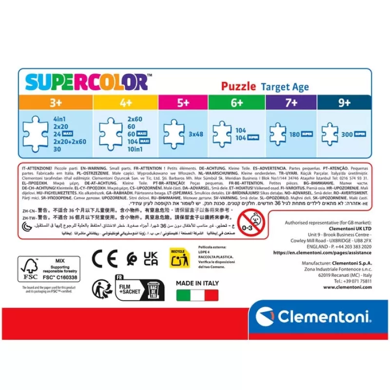 Clementoni Supercolor 26071 Puzzle 60 piezas Dibujos animados