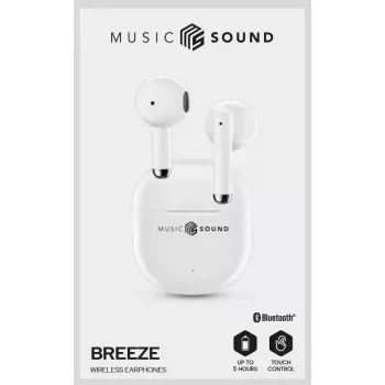 Music Sound Breeze Auriculares Bluetooth in-ear con diseño de cápsula y funda de color