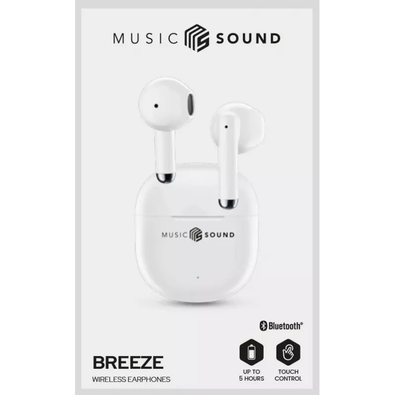 Music Sound Breeze Auriculares Bluetooth in-ear con diseño de cápsula y funda de color