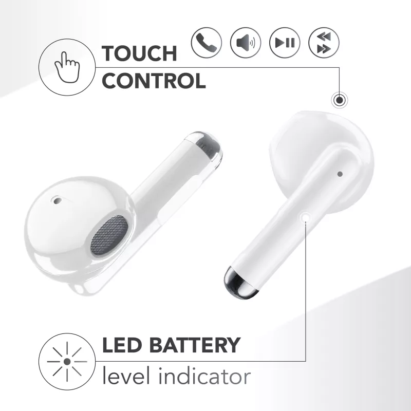 Music Sound Breeze Auriculares Bluetooth in-ear con diseño de cápsula y funda de color