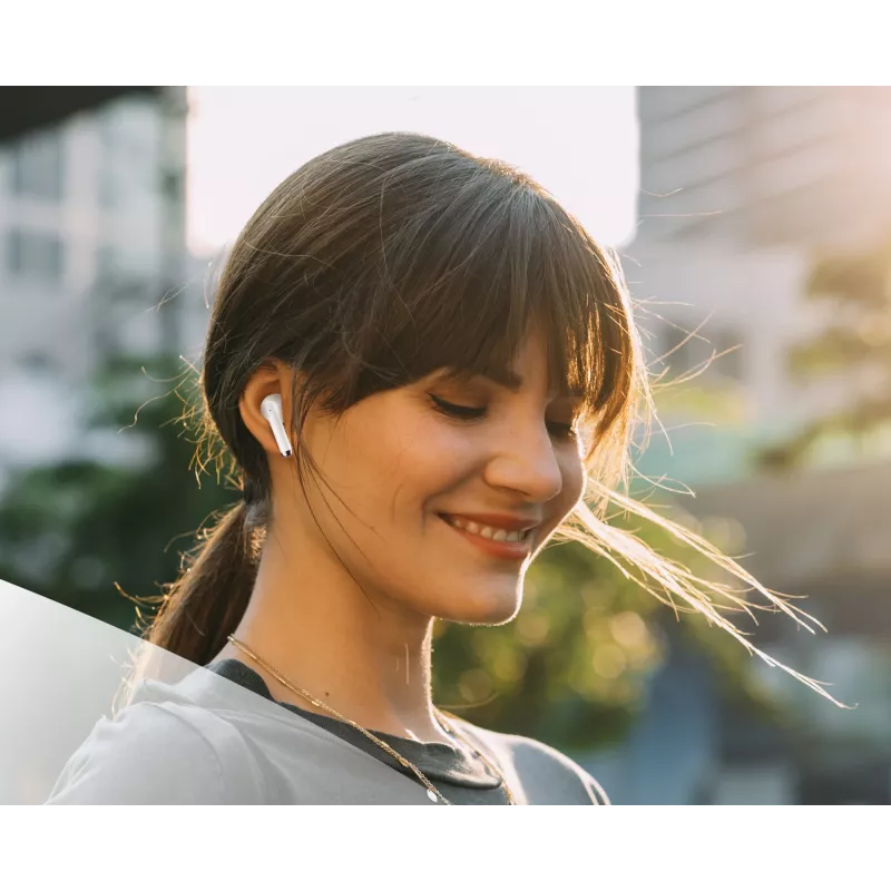 Music Sound Breeze Auriculares Bluetooth in-ear con diseño de cápsula y funda de color