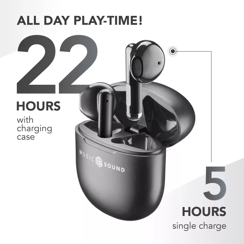 Music Sound Breeze Auriculares Bluetooth de cápsula con estuche de color