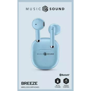 Music Sound Breeze Auriculares in-ear estilo cápsula con funda de color