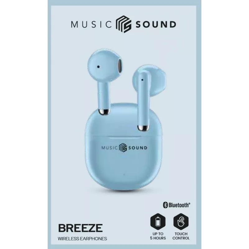 Music Sound Breeze Auriculares in-ear estilo cápsula con funda de color
