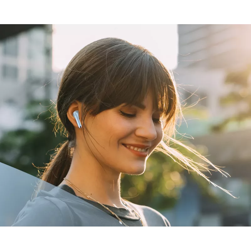 Music Sound Breeze Auriculares in-ear estilo cápsula con funda de color