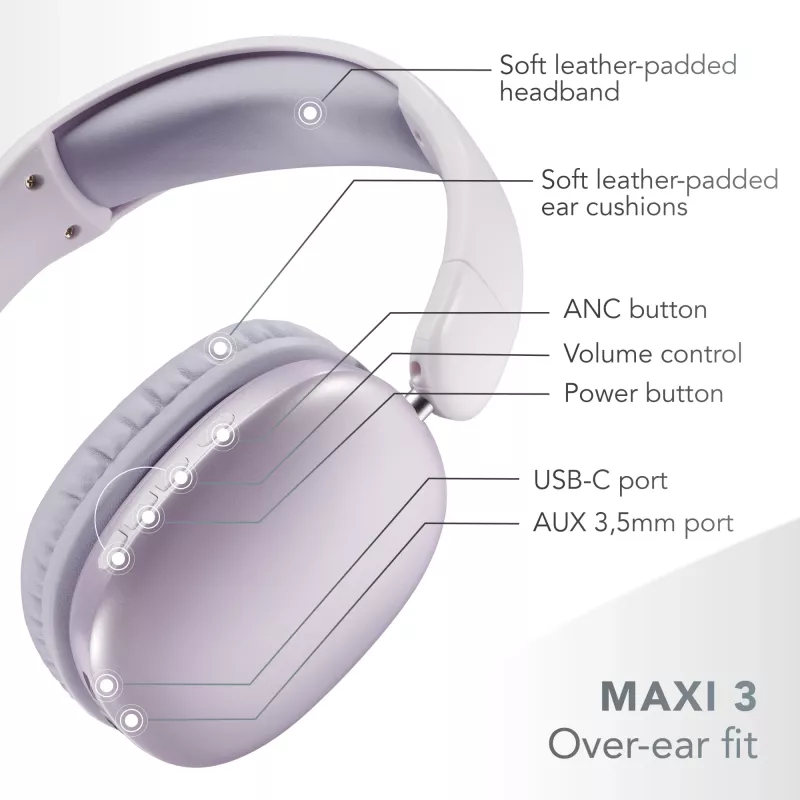 Music Sound MAXI3 MAXI3 Auriculares inalámbricos over-ear con cancelación activa de ruido