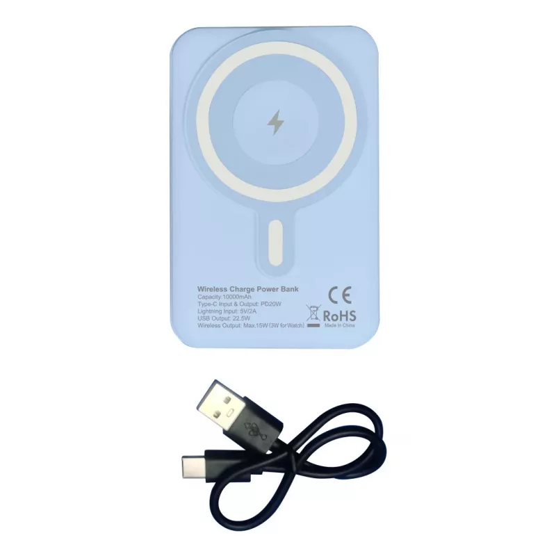Techly I-CHARGE-10LCDBL Batería externa Polímero de litio (LiPo) 10000 mAh Carga inalámbrica Azul