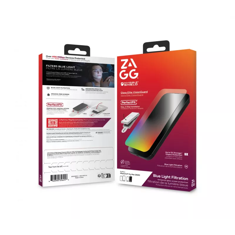 InvisibleShield Glass Elite VG Protector de pantalla para Apple iPhone 17 Pro Max