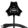 Axagon HUE-X3B Hub de interfaces USB 2.0 480 Mbit/s Negro