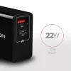 Axagon ACU-PQ22 Cargador para dispositivos móviles Teléfono móvil, batería externa, smartphone, smartwatch, tablet, universal Negro Carga rápida AC Interior