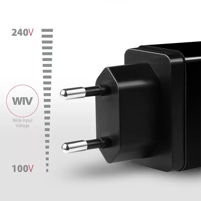 Axagon ACU-PQ22 Cargador para dispositivos móviles Teléfono móvil, batería externa, smartphone, smartwatch, tablet, universal Negro Carga rápida AC Interior
