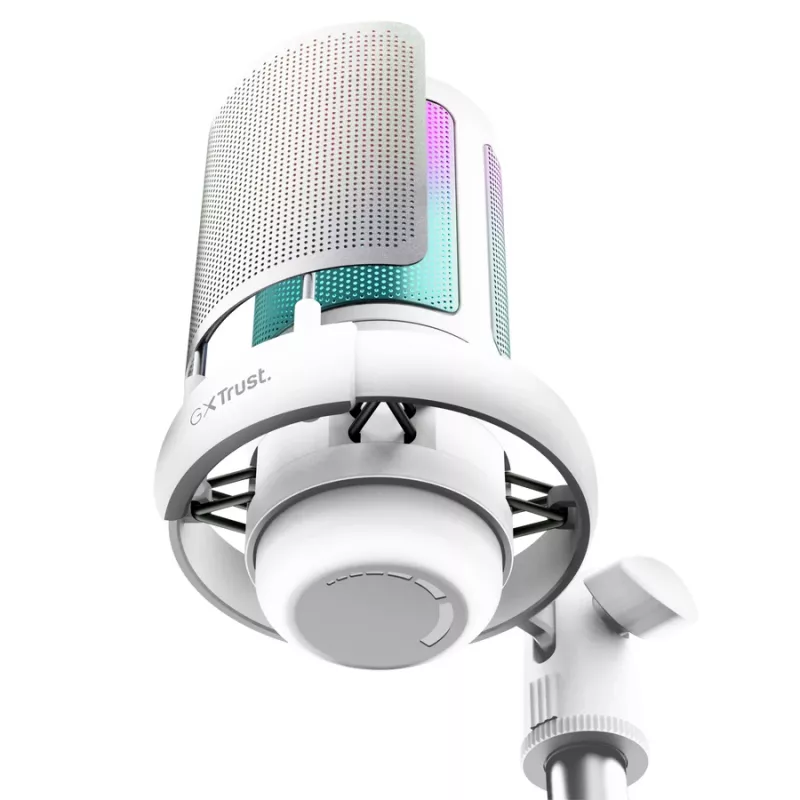 Trust GXT 238W Auron Micrófono para podcast Gris, blanco