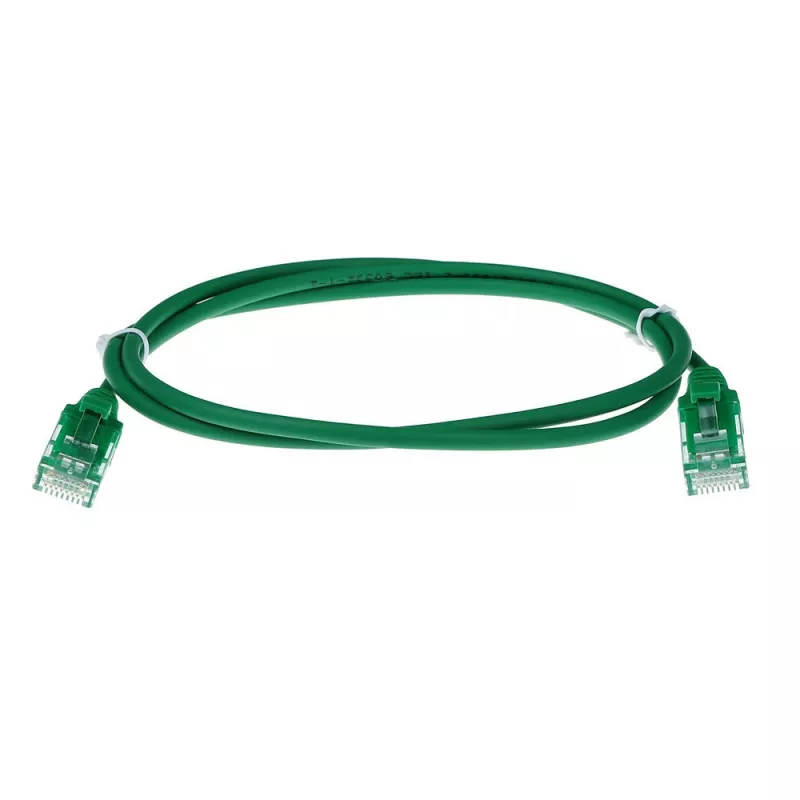 ACT Cable de conexión slimline U/UTP CAT6 LSZH verde de 10 metros para centro de datos sin lengüeta con conectores RJ45