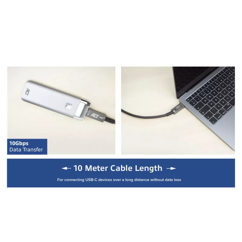 ACT Cable de conexión USB-C 3.2 Gen2 óptico activo (AOC), 10 m