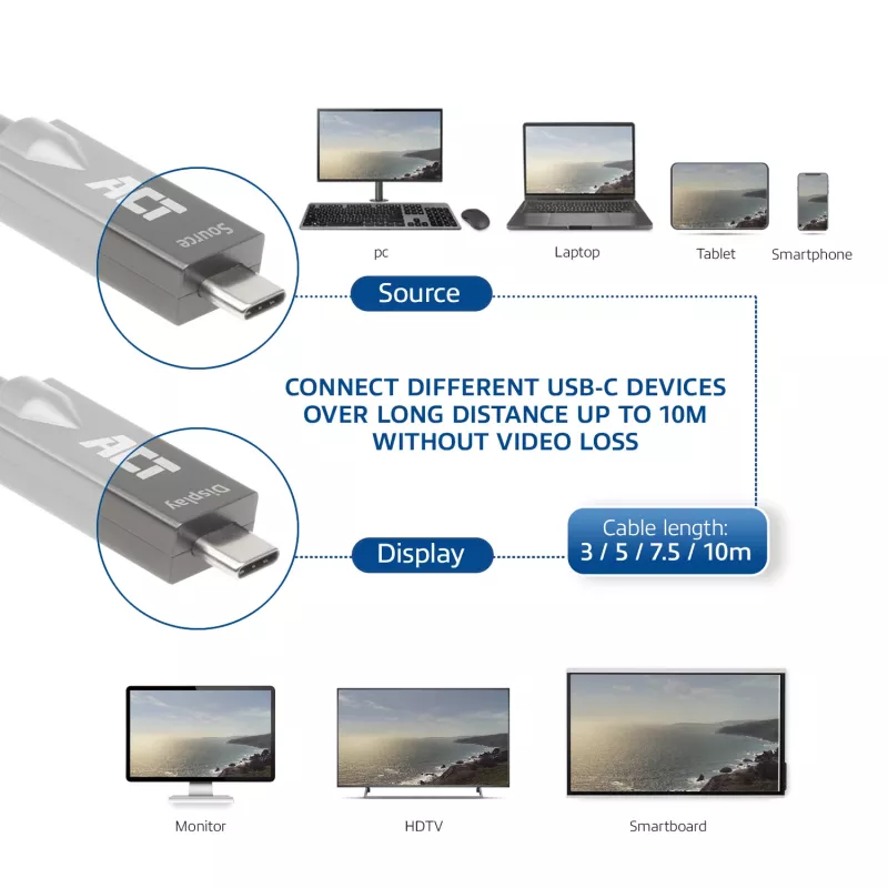 ACT Cable de conexión USB-C 3.2 Gen2 óptico activo (AOC), 10 m