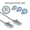 ACT Cable de conexión slimline U/UTP CAT6 LSZH gris de 0,15 metros para centro de datos sin lengüeta con conectores RJ45