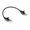 ACT Cable de conexión slimline U/UTP CAT6 LSZH negro de 0,15 metros para centro de datos sin lengüeta con conectores RJ45