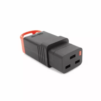 ACT C19 IEC Lock+ reconectable negro, PA190100BK, C19, recto, conector hembra, 250 V, 16 A, negro, rojo