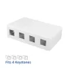 ACT caja de superficie Keystone vacía para 4 conectores hembra Keystone
