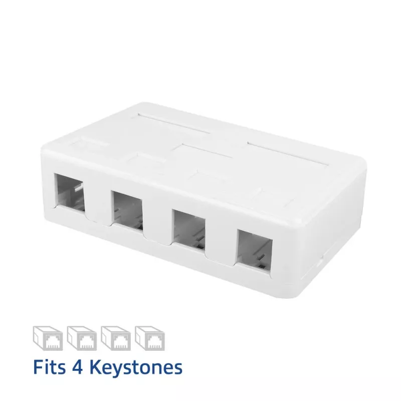 ACT caja de superficie Keystone vacía para 4 conectores hembra Keystone