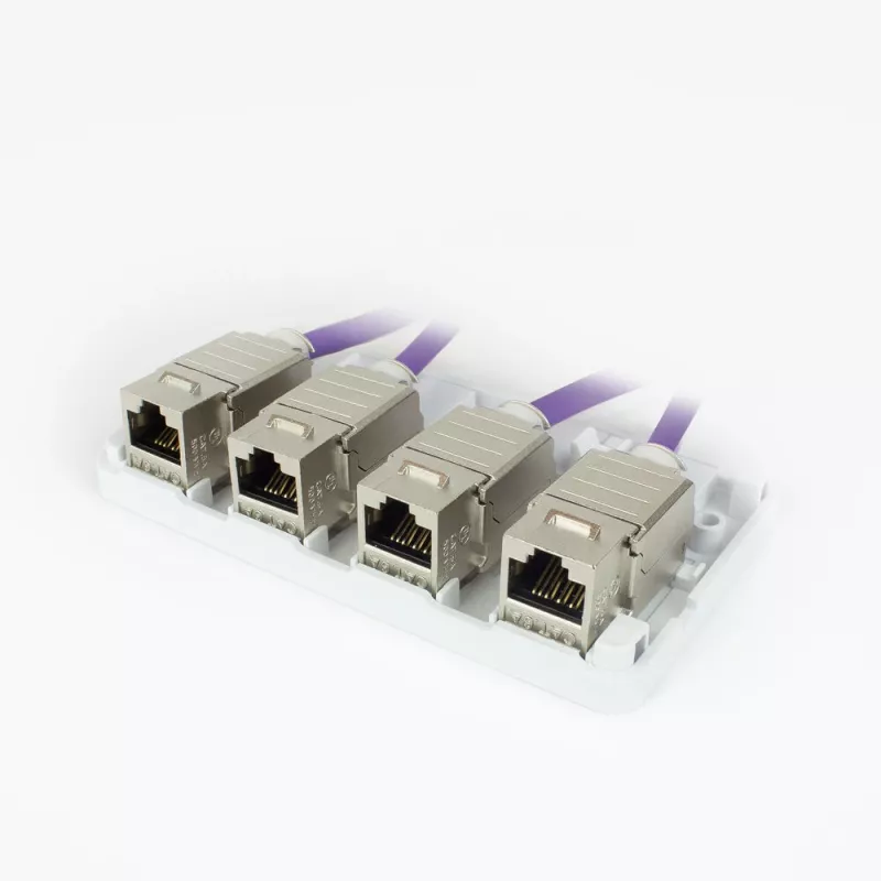 ACT caja de superficie Keystone vacía para 4 conectores hembra Keystone