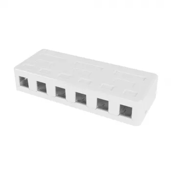 ACT caja de superficie Keystone vacía para 6 conectores hembra Keystone