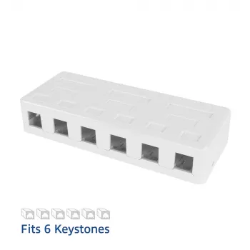ACT caja de superficie Keystone vacía para 6 conectores hembra Keystone