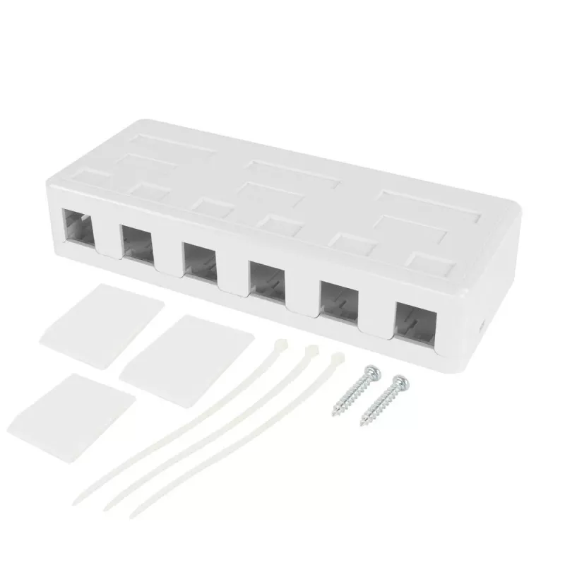 ACT caja de superficie Keystone vacía para 6 conectores hembra Keystone