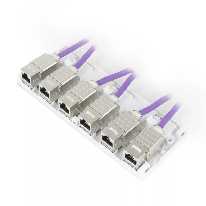 ACT caja de superficie Keystone vacía para 6 conectores hembra Keystone