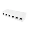 ACT caja de superficie Keystone vacía para 6 conectores hembra Keystone