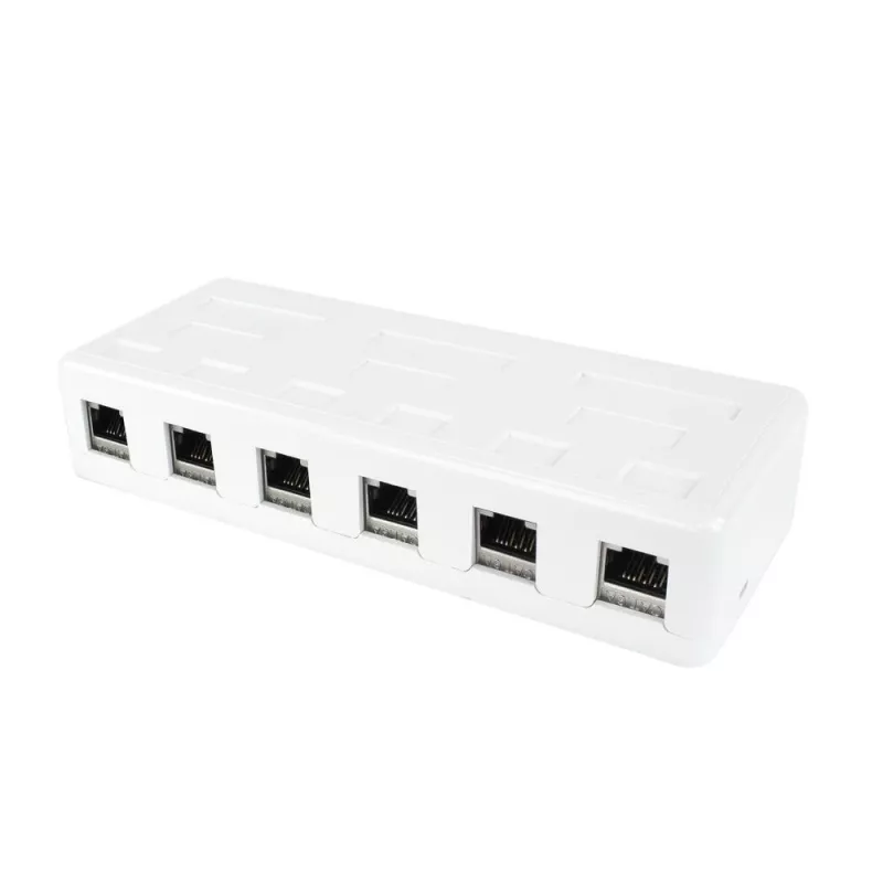 ACT caja de superficie Keystone vacía para 6 conectores hembra Keystone