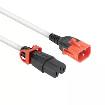 ACT cable de alimentación C14 IEC Lock+ Dual Locking - C15 IEC Lock+ blanco 2 m, PC3875