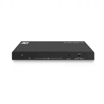 ACT splitter HDMI 4K, 1 a 4, compatibilidad EDID, HDMI, 4x HDMI, 3840 x 2160 píxeles, negro, 4K Ultra HD, 10,2 Gbit/s