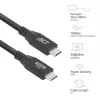 ACT cable USB 3.0 10Gbps 60W USB Type-C, 1 metro, 1 m, USB C, USB C, USB 3.2 Gen 2 (3.1 Gen 2), 10 Gbit/s, negro