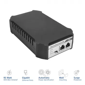 ACT inyector PoE 95W IEEE 802.3bt, Gigabit Ethernet, 1000 Mbit/s, 10/100/1000, PoE++ (4PPoE), IEEE 802.3af, IEEE 802.3at, IEEE 802.3bt, Cat6a