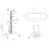 ACT estación de trabajo móvil para un monitor, con soporte para CPU, bandeja para teclado y ratón