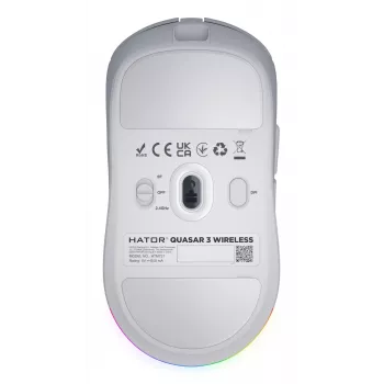 HATOR Quasar 3 Wireless ratón gaming ambidiestro RF Wireless + Bluetooth + USB Type-A óptico 12000 DPI