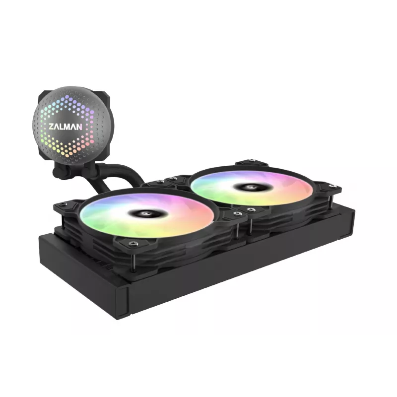 Zalman ALPHA24 negro refrigeración líquida para CPU radiador de 280 mm 2 ventiladores de 140 mm bomba ARGB refrigeración líquida todo en uno de doble procesador 12 cm