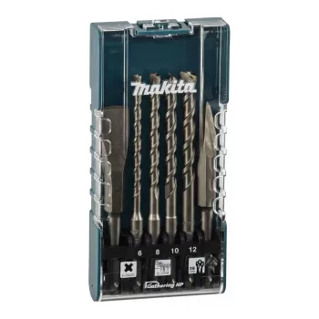 Makita E-15746 Juego de brocas y cinceles SDS-Plus, 6 piezas