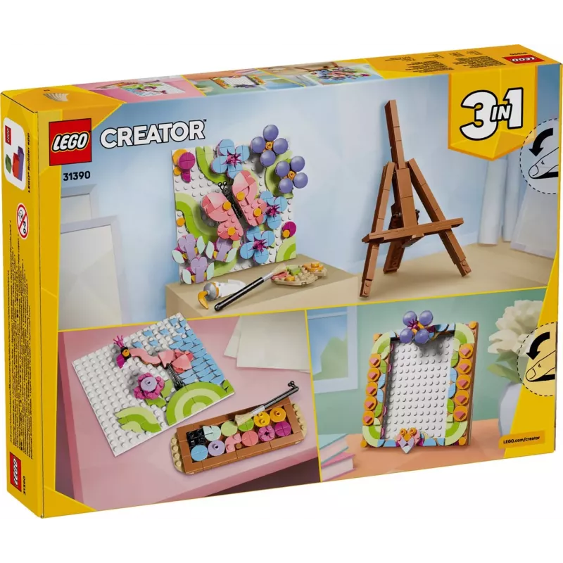 LEGO Creator 3 en 1 31390 Cuadro decorativo de arte floral (348 piezas)