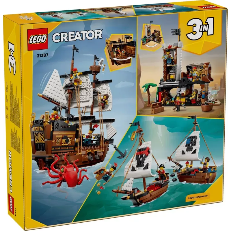LEGO Creator 3 en 1 31387 Barco pirata icónico (1074 piezas)
