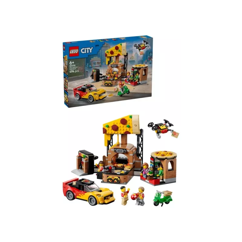 LEGO City 60496 Servicio de reparto de pizza con vehículos (494 piezas)
