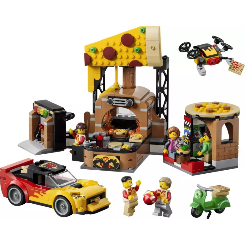 LEGO City 60496 Servicio de reparto de pizza con vehículos (494 piezas)