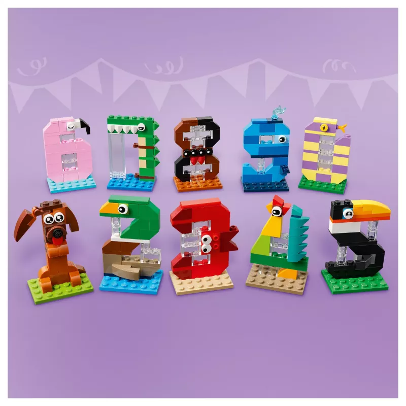 LEGO 40807 Números de cumpleaños - decoración de tarta de animales para construir (281 piezas)