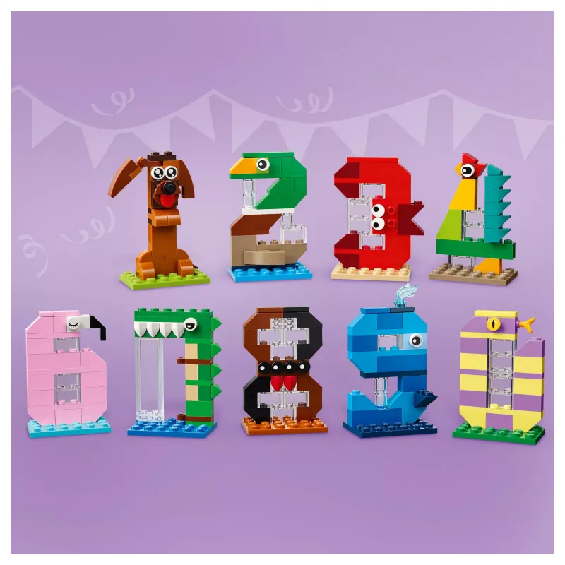 LEGO 40807 Números de cumpleaños - decoración de tarta de animales para construir (281 piezas)